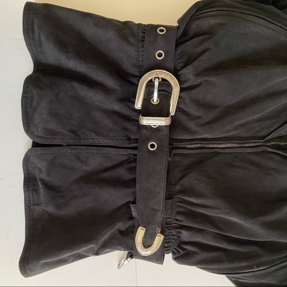 VTG Bogner Suede Embroidered Women’s Belted Ski Jacket Black Red 80s/90s Vintage - Picture 8 of 12